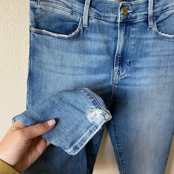 Frame Le High Skinny Jeans in Hidalgo Chewed Hem - Picture 3 of 9